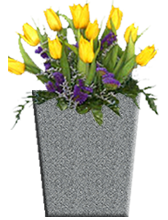 SQ-Tapered-Vases-Layered File-with flowers-Blue Ridge