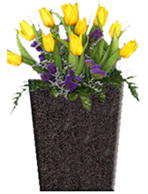 SQ-Tapered-Vases-Layered File-with flowers-Dakota Mahogany