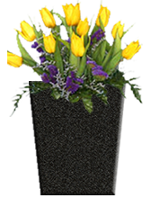 SQ-Tapered-Vases-Layered File-with flowers-Eagle Black