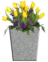 SQ-Tapered-Vases-Layered File-with flowers-Eagle Blue