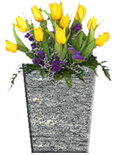 SQ-Tapered-Vases-Layered File-with flowers-Gray Cloud