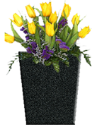 SQ-Tapered-Vases-Layered File-with flowers-American Black