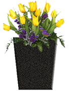 SQ-Tapered-Vases-Layered File-with flowers-Eagle Black