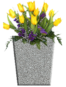 SQ-Tapered-Vases-Layered File-with flowers-Eagle Blue
