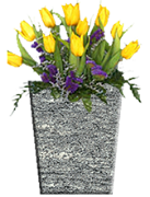 SQ-Tapered-Vases-Layered File-with flowers-Gray Cloud