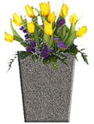 SQ-Tapered-Vases-Layered File-with flowers-Medium Barre