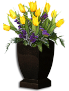Standard-Vases-Jet Black-with flowers