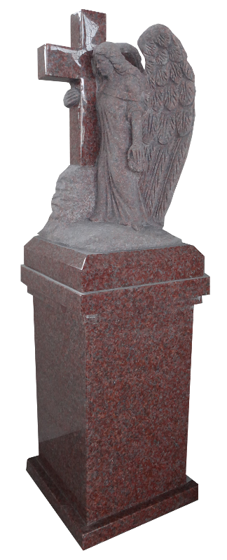 Angel Cross Pedestal Red