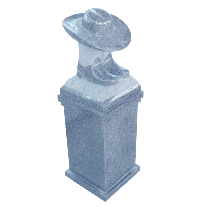 Hat Boots Pedestal Gray