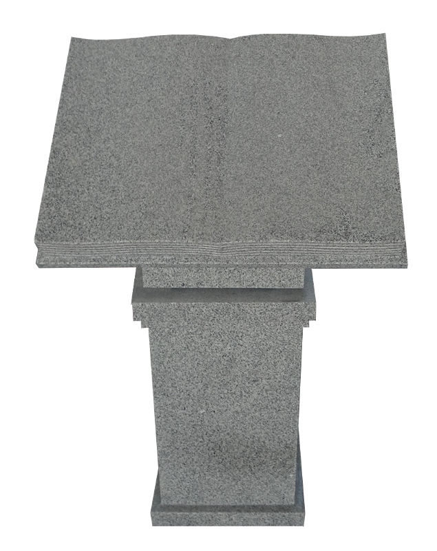 Open Bible Book Pedestal Gray