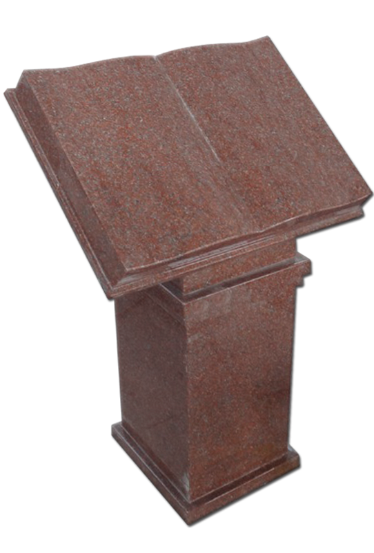 Open Bible Book Pedestal Red
