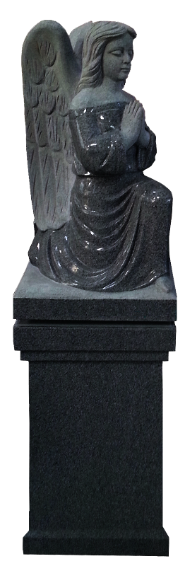 Praying Angel Pedestal Black