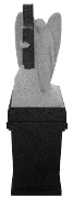 Angel Cross Pedestal Black