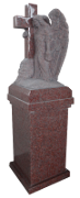 Angel Cross Pedestal Red