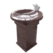 Bird Bath Pedestal Red