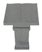 Open Bible Book Pedestal Gray