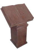 Open Bible Book Pedestal Red
