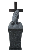 Praying Hands Pedestal Blue Pearl