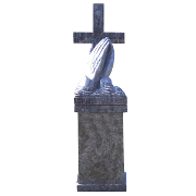 Praying Hands Pedestal Blue