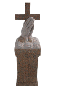 Praying Hands Pedestal Red