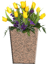 SQ-Tapered-Vases-Layered File-with flowers-Salisbury Pink