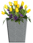 SQ-Tapered-Vases-Layered File-with flowers-Blue Ridge
