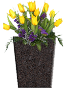 SQ-Tapered-Vases-Layered File-with flowers-Dakota Mahogany