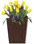 SQ-Tapered-Vases-Layered File-with flowers-Eagle Ruby Red